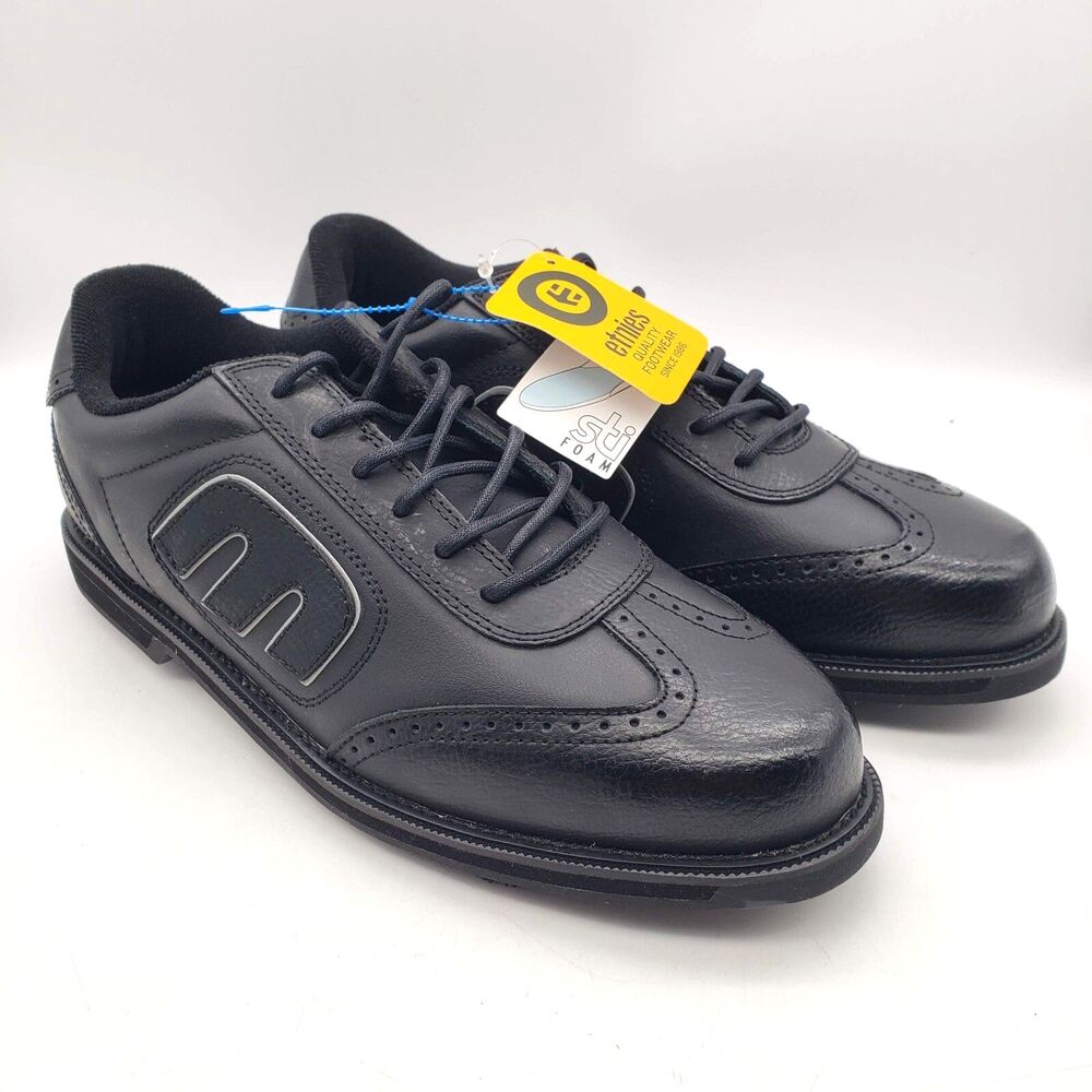 ETNIES Golf Shoes Men's Size 10 Lo-Cut II Triple Black Y2K Skateboard NEW w Tags